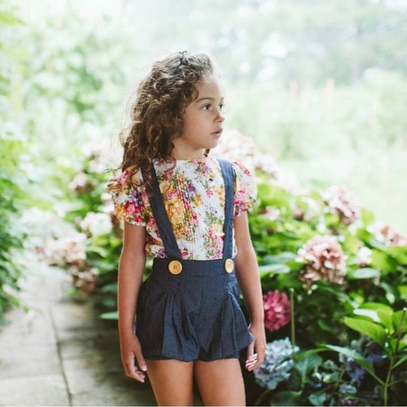 Lacey Lane | Navy Suspender Shorts | 4 - Picture 2 of 10